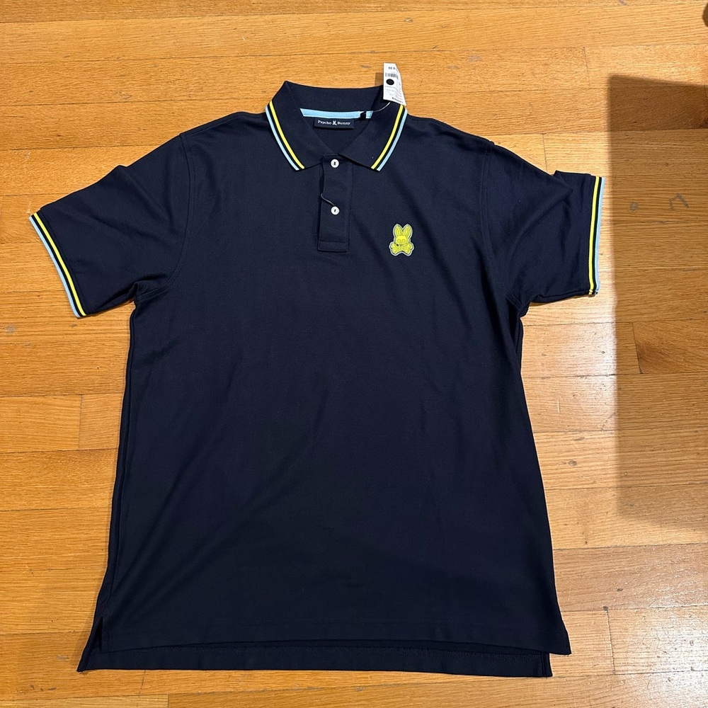 Psycho Bunny Black and Yellow Polo Shirt Classic Design